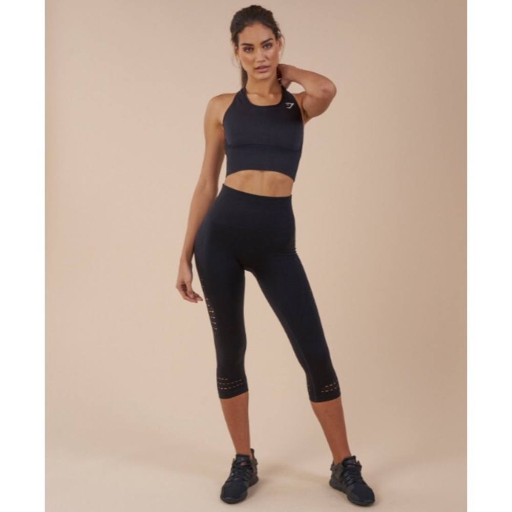 Gymshark Seamless Energy Cropped Leggings - Black